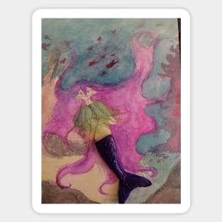 Watercolor Mermaid Print And Others Sticker